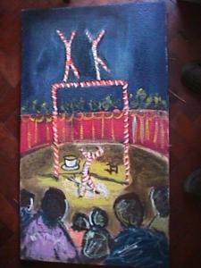 Circus. oil painting