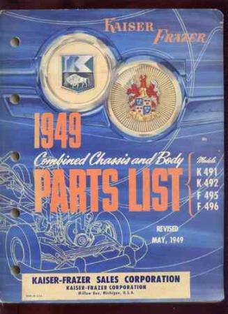 Spare Parts 1949 List Printed in the US