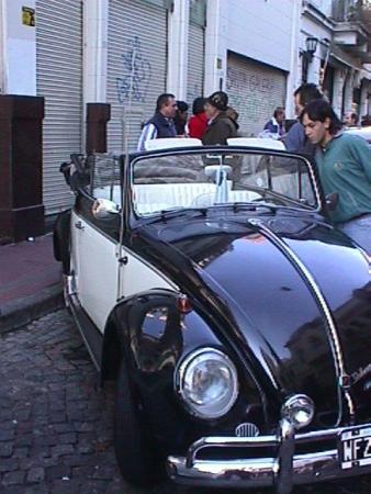 VW Black and white convertible 
