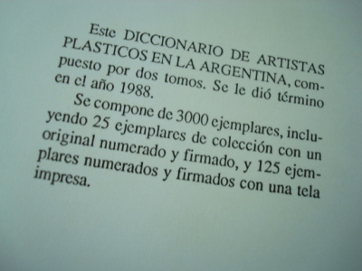 Only Dictionary of Argentinean Artist