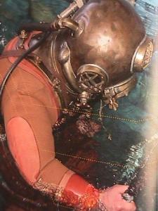 Diver with full suit & helmet  .........