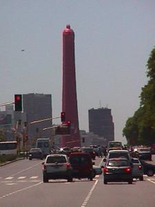 The Obelisk of Buenos Aires, Argentina dressed up with a condom.